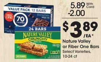 Kroger Nature Valley or Fiber One Bars offer
