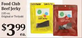 Rosauers Food Club Beef Jerky offer