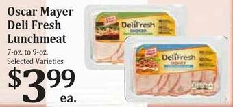 Rosauers Oscar Mayer Deli Fresh Lunchmeat offer