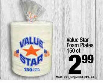 Super King Markets Value Star Foam Plates 150 Ct offer