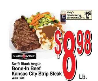 Super Saver Swift Black Angus Bone-In Beef Kansas City Strip Steak offer
