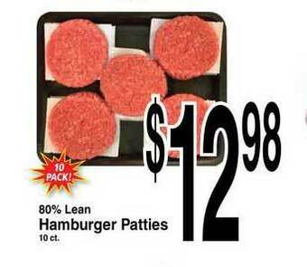 Super Saver 80% Lean Hamburger Patties offer
