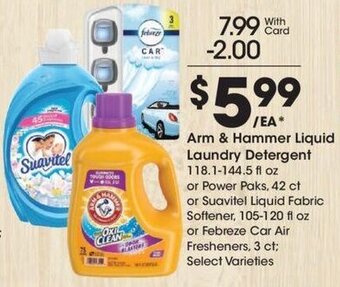 Kroger Arm& Hammer Liquid Laundry Detergent offer