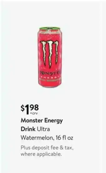 Walmart Monster Energy Drink Ultra Watermelon 16 Fl Oz offer