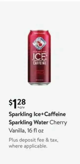 Walmart Sparkling Ice+Caffeine Sparkling Water Cherry Vanilla 16 Fl Oz offer