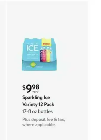 Walmart Sparkling Ice Variety 12 Pack 17-Fl Oz Bottles offer
