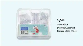 Walmart Great Value Everyday Assorted Cutlery Clear, 192 Ct offer