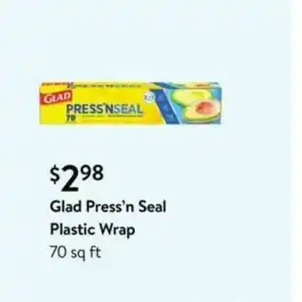 Walmart Glad Press'n Seal Plastic Wrap 70 Sq Ft offer