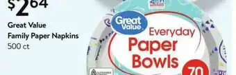 Walmart Great Value Family Paper Napkins 500 Ct offer