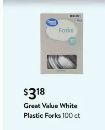 Walmart Great Value White Plastic Forks 100 Ct offer