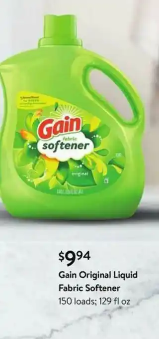 Walmart Gain Original Liquid Fabric Softener offer
