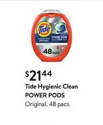 Walmart Tide Hygienic Clean Power Pods Original 48 Pacs offer