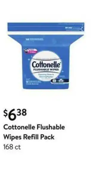 Walmart Cottonelle Flushable Wipes Refill Pack 168 Ct offer