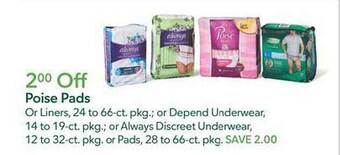 Publix Poise pads offer
