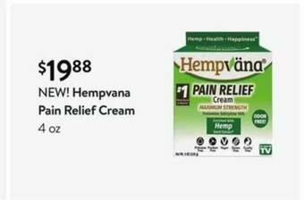 Walmart Hempvana Pain Relief Cream 4 Oz offer