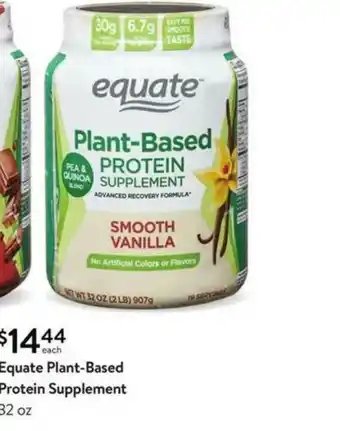 Walmart Equate Plant-Based Protein Supplement 32 Oz offer