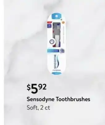 Walmart Sensodyne Toothbrushes Soft, 2 Ct offer