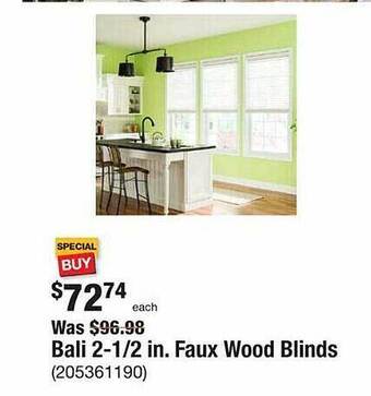 The Home Depot Bali 2-1 2 in. faux wood blinds offer