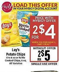 Big Y Lay's potato chips offer