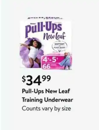 Walmart Pull-Ups New Leaf Training Underwear offer
