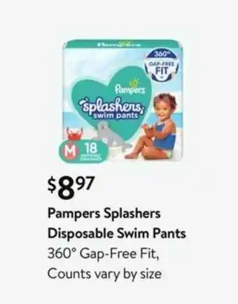 Walmart Pampers Splashers Disposable Swim Pants offer