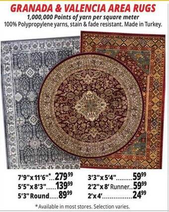 Ocean State Job Lot Granada & valencia area rugs offer