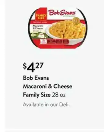 Walmart Bob Evans Macaroni & Cheese Family Size offer