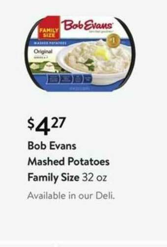 Walmart Bob Evans Mashed Potatoes Family Size offer