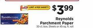 ShopRite Reynolds parchment paper offer