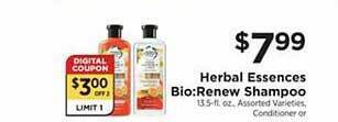 ShopRite Herbal essences bio:renew shampoo offer