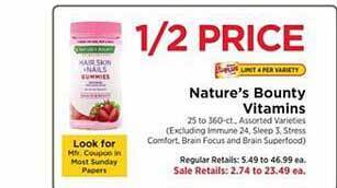 ShopRite Nature's bounty vitamins offer