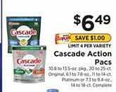 ShopRite Cascade action pacs offer