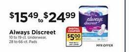 ShopRite Always discreet offer