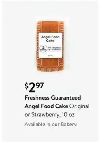 Walmart Freshness Guaranteed Angel Food Cake offer