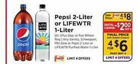 ShopRite Pepsi 2-liter or lifewtr 1-liter offer