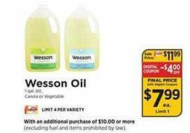 ShopRite Wesson oil offer