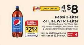ShopRite Pepsi 2-liter or lifewtr 1-liter offer