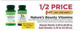 ShopRite Nature's bounty vitamins offer