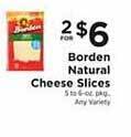 ShopRite Borden natural cheese slices offer