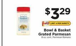 ShopRite Bowl & basket grated parmesan offer