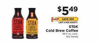 ShopRite Stok cold brew coffee offer