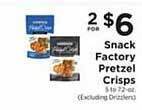 ShopRite Snack factory pretzel crisps offer