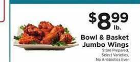 ShopRite Bowl & basket jumbo wings offer