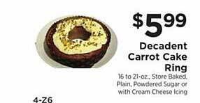 ShopRite Decadent carrot cake ring offer