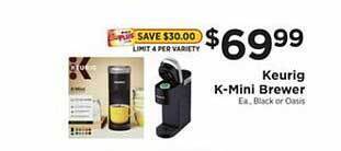 ShopRite Keurig k-mini brewer offer