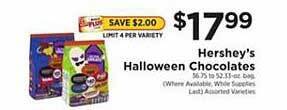 ShopRite Hershey's halloween chocolates offer
