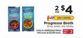 ShopRite Progresso broth offer