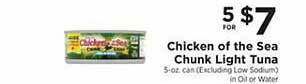 ShopRite Chicken of the sea chunk light tuna offer