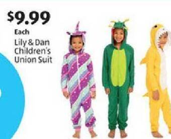 Aldi Lily & dan children's union suit offer