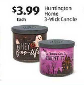 Aldi Huntington home 3-wick candle offer